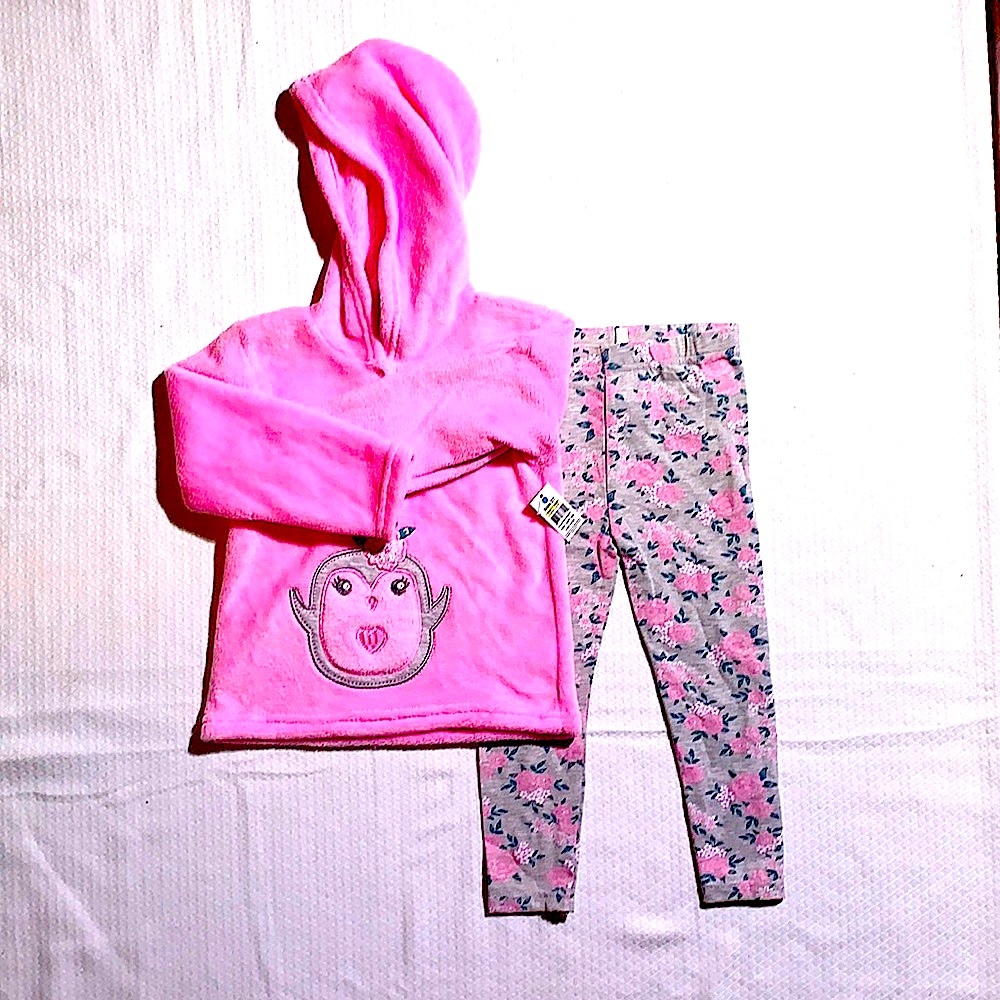 NWT! Toddler/girls,  Pink/Grey Matching Outfit with Alien image Size 3T